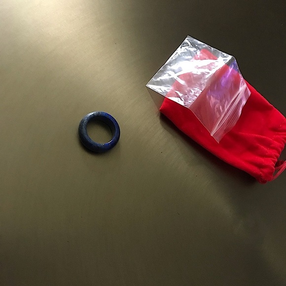 Lapis Lazuli SIZE 6 FANCY LAPIS Carved RING Band 25.00 ctw GEMSTONE DARK BLUE - Picture 5 of 5